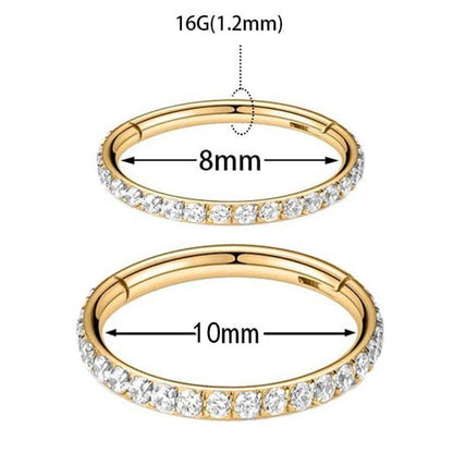 Simple Style Solid Color Stainless Steel Plating Inlay Zircon 18k Gold Plated Nose Ring