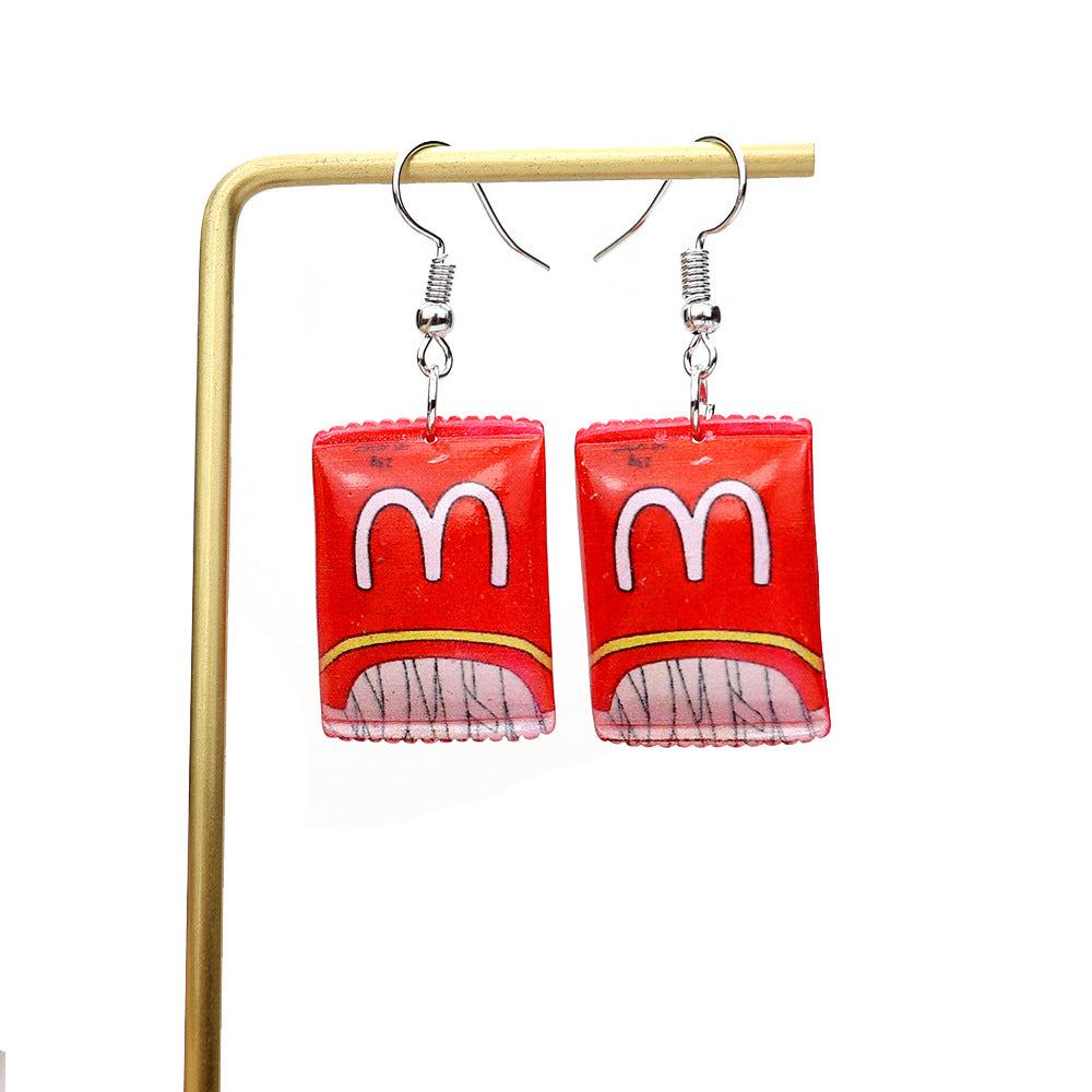 1 Pair Simple Style Cartoon Plastic Resin Drop Earrings