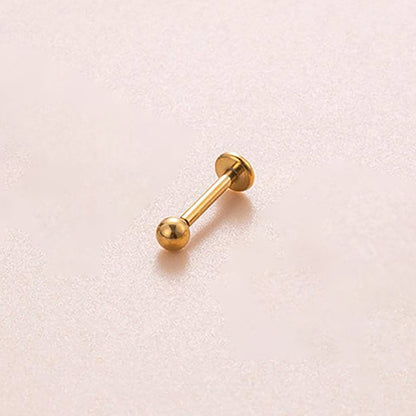 1 Piece Sweet Simple Style Classic Style Geometric Round Plating Stainless Steel 18k Gold Plated Ear Studs