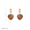 1 Pair Simple Style Heart Shape Plating Stainless Steel Natural Stone 18K Gold Plated Drop Earrings