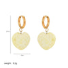 1 Pair Simple Style Heart Shape Plating Stainless Steel Natural Stone 18K Gold Plated Drop Earrings