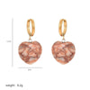 1 Pair Simple Style Heart Shape Plating Stainless Steel Natural Stone 18K Gold Plated Drop Earrings