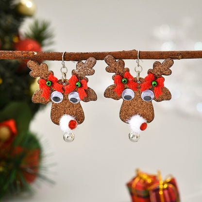 Cartoon Style Santa Claus Cloth Epoxy Christmas Kid's Earrings