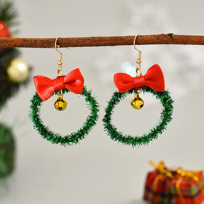 Cartoon Style Santa Claus Cloth Epoxy Christmas Kid's Earrings