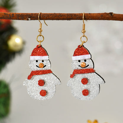 Cartoon Style Santa Claus Cloth Epoxy Christmas Kid's Earrings