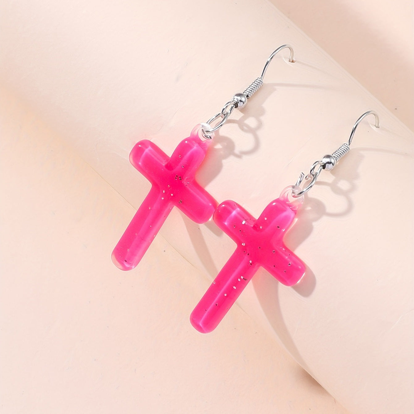 Simple Style Classic Style Cross Arylic Epoxy Kid's Drop Earrings