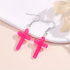 Simple Style Classic Style Cross Arylic Epoxy Kid's Drop Earrings