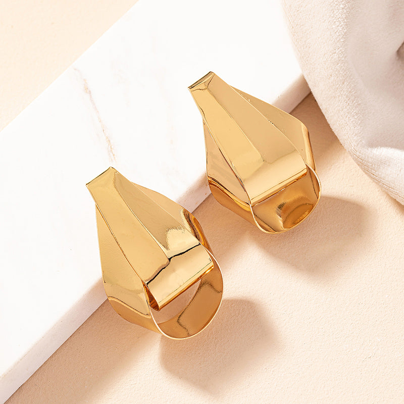 Wholesale Jewelry Simple Style Classic Style Solid Color Alloy 14k Gold Plated Plating Ear Studs