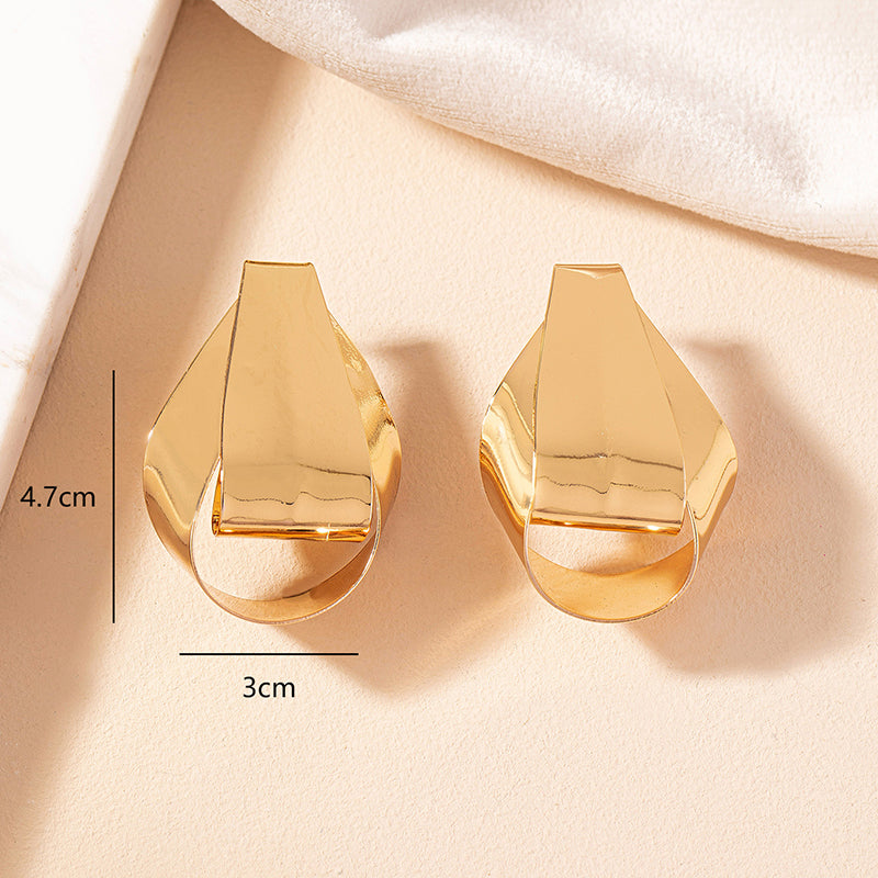 Wholesale Jewelry Simple Style Classic Style Solid Color Alloy 14k Gold Plated Plating Ear Studs