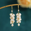 1 Pair Elegant Lady Geometric Flower Bow Knot Inlay Copper Artificial Pearls Zircon Drop Earrings