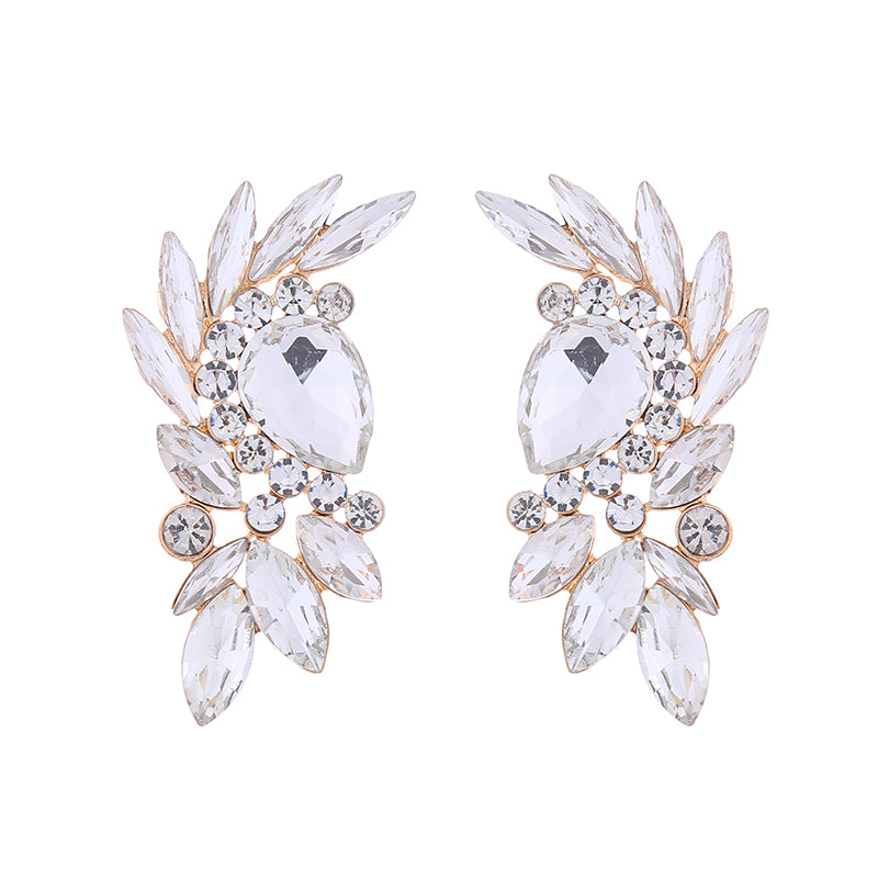 1 Pair Simple Style Classic Style Water Droplets Plating Inlay Alloy Rhinestones Gold Plated Ear Studs