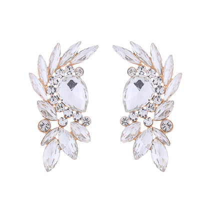 1 Pair Simple Style Classic Style Water Droplets Plating Inlay Alloy Rhinestones Gold Plated Ear Studs