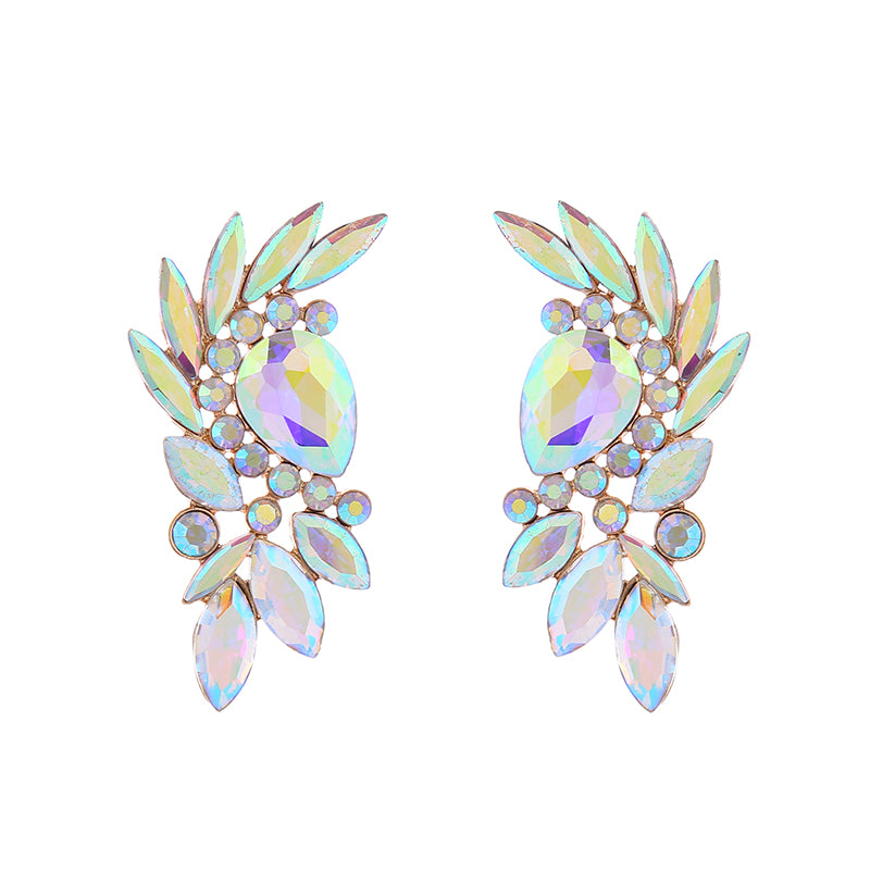 1 Pair Simple Style Classic Style Water Droplets Plating Inlay Alloy Rhinestones Gold Plated Ear Studs