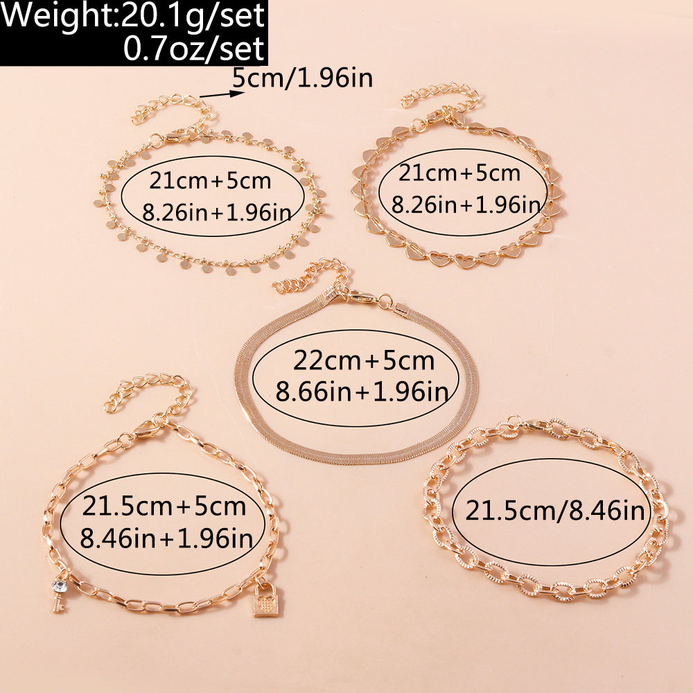 Simple Style Classic Style Solid Color Zinc Alloy Women's Anklet