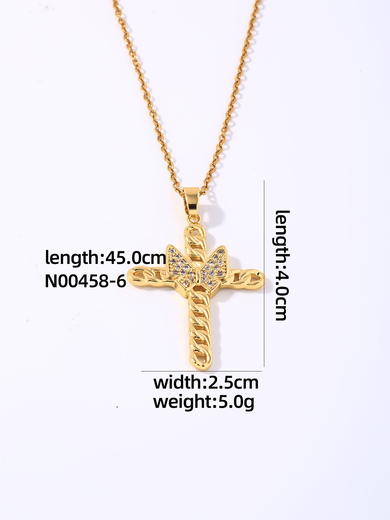 Hip-hop Vintage Style Simple Style Cross Stainless Steel Plating Inlay Zircon Gold Plated Pendant Necklace