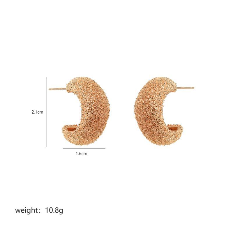 1 Pair Luxurious C Shape Plating Copper 18k Gold Plated White Gold Plated Ear Studs