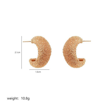 1 Pair Luxurious C Shape Plating Copper 18k Gold Plated White Gold Plated Ear Studs