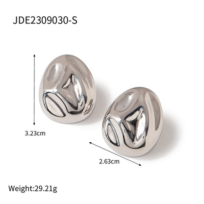 1 Pair Simple Style Classic Style Solid Color Plating Stainless Steel 18K Gold Plated Ear Studs