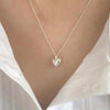 Sweet Heart Shape Titanium Steel Copper Plating Inlay Artificial Diamond Pendant Necklace