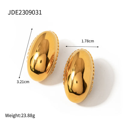 1 Pair Ig Style Vintage Style C Shape Plating Stainless Steel 18k Gold Plated Ear Studs