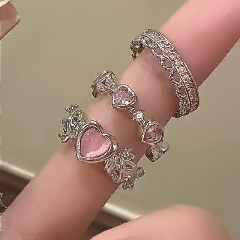 Sweet Heart Shape Alloy Plating Women's Open Rings