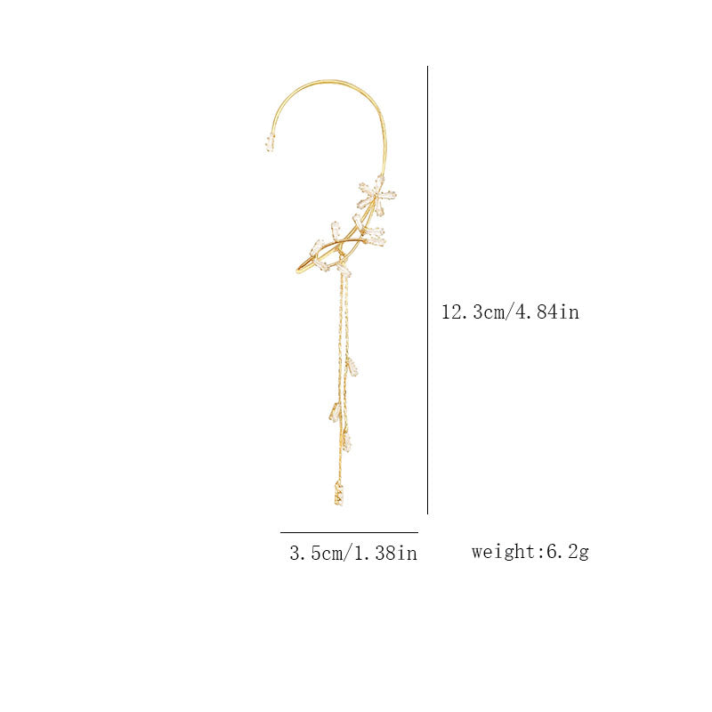 Elegant Solid Color Butterfly Inlay Alloy Zircon Ear Hook