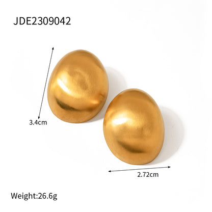 1 Pair Ig Style Simple Style Classic Style Solid Color Plating Stainless Steel 18k Gold Plated Ear Studs