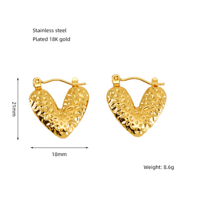 1 Pair Elegant Solid Color Plating Stainless Steel Gold Plated Earrings