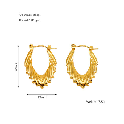 1 Pair Elegant Solid Color Plating Stainless Steel Gold Plated Earrings