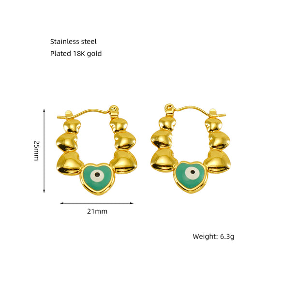 1 Pair Elegant Solid Color Plating Stainless Steel Gold Plated Earrings