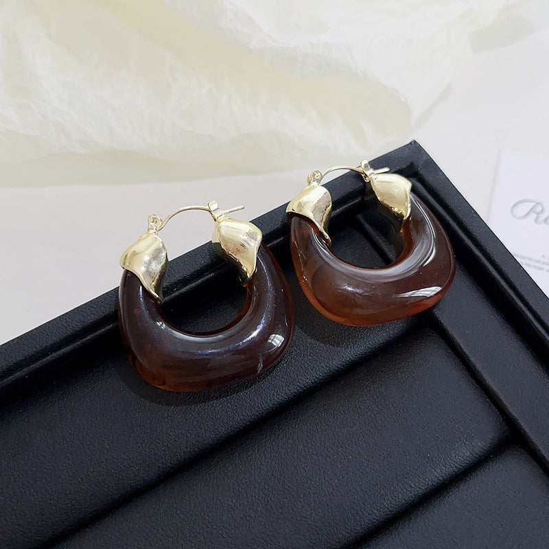 Wholesale Jewelry Classic Style Color Block Alloy Gold Plated Plating Ear Studs