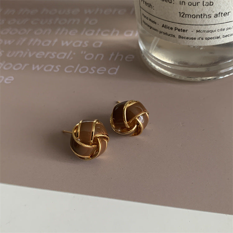 Wholesale Jewelry Classic Style Color Block Alloy Gold Plated Plating Ear Studs