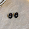 1 Pair Classic Style Heart Shape Inlay Alloy Drop Earrings