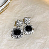 1 Pair Classic Style Heart Shape Inlay Alloy Drop Earrings