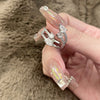 Elegant Lady Geometric Copper Inlay Zircon Open Rings