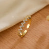 Simple Style Commute Solid Color Copper 18k Gold Plated Zircon Open Rings In Bulk