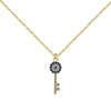 Simple Style Key Sterling Silver Inlay Zircon Pendant Necklace