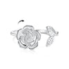 Elegant Lady Geometric Flower Butterfly Sterling Silver Plating Inlay Zircon Rings