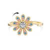 Elegant Lady Geometric Flower Butterfly Sterling Silver Plating Inlay Zircon Rings