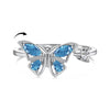 Elegant Lady Geometric Flower Butterfly Sterling Silver Plating Inlay Zircon Rings