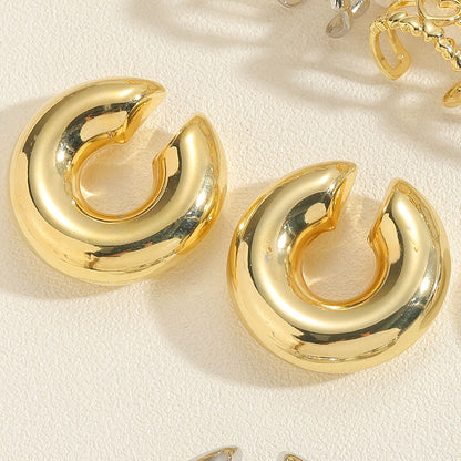 1 Pair Simple Style Commute C Shape Plating Copper 14k Gold Plated White Gold Plated Ear Cuffs