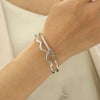 Simple Style Solid Color Stainless Steel Hollow Out Bangle