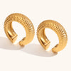 1 Pair Classic Style Solid Color Plating Stainless Steel 18k Gold Plated Earrings