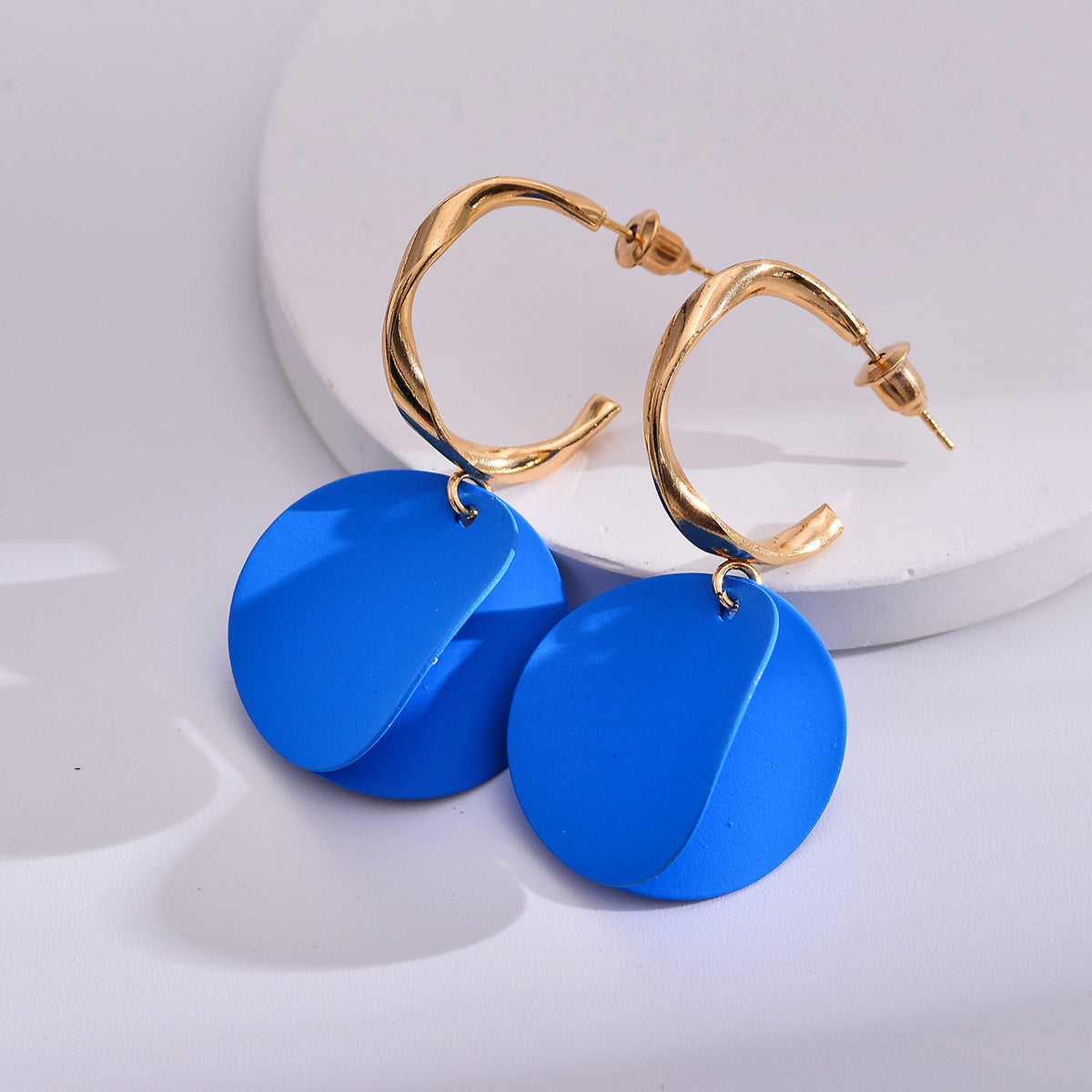 1 Pair Simple Style Geometric Plating Alloy Drop Earrings