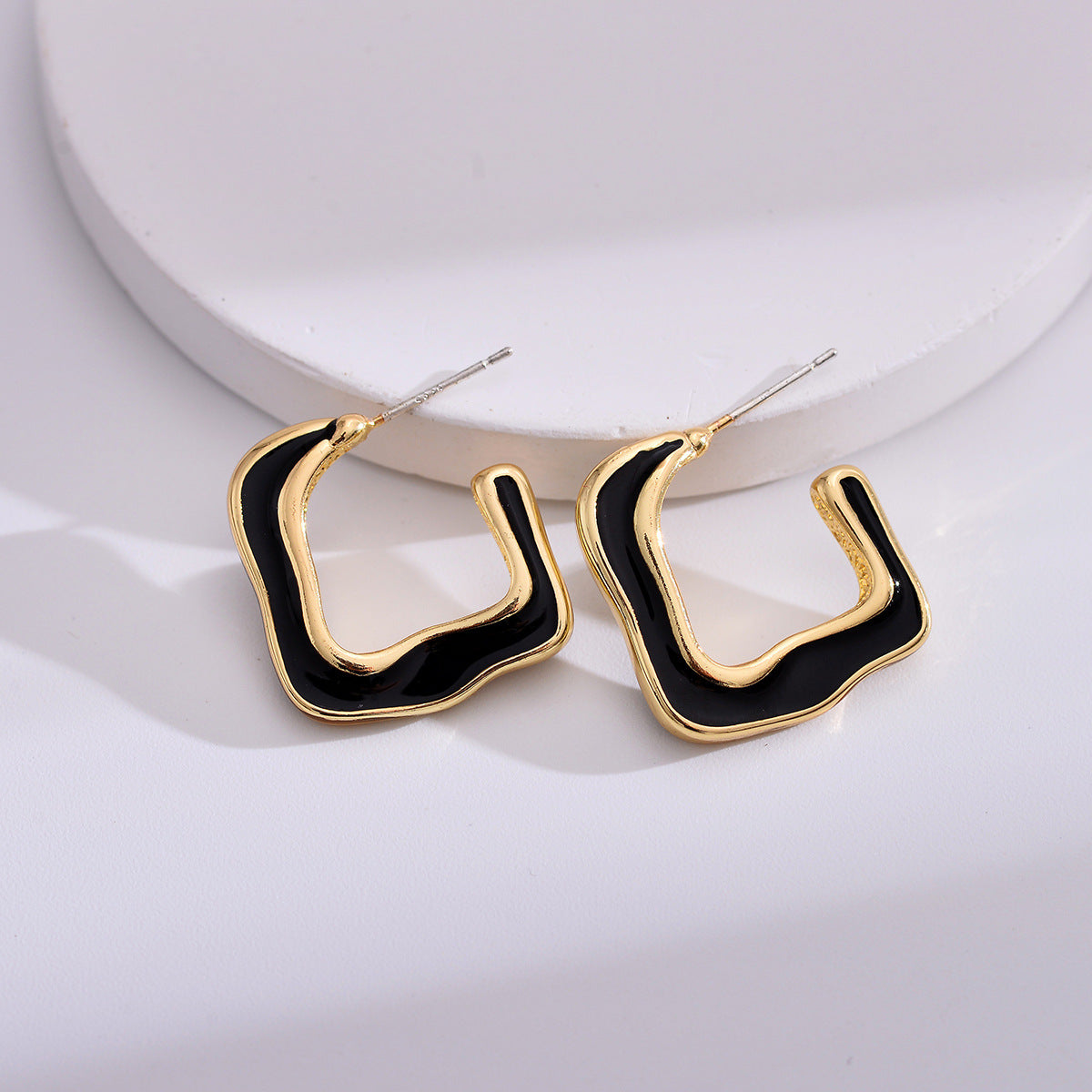 1 Pair Basic Streetwear Geometric Plating Alloy Earrings