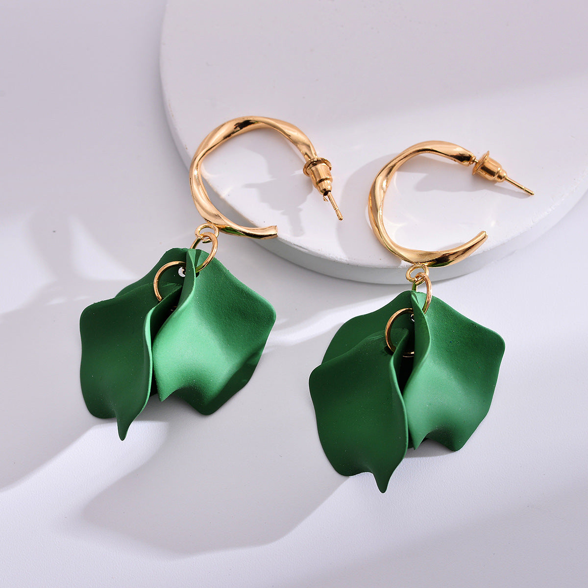 1 Pair Simple Style Geometric Plating Alloy Drop Earrings