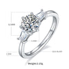 Elegant Round Sterling Silver Gra Plating Inlay Moissanite Rhodium Plated Silver Plated Rings