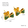 1 Pair Elegant Classical Vintage Style Flower Bow Knot Plating Inlay Stainless Steel Zircon 18k Gold Plated Ear Studs