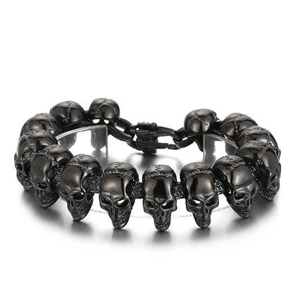 Punk Skull Titanium Steel Bracelets Necklace