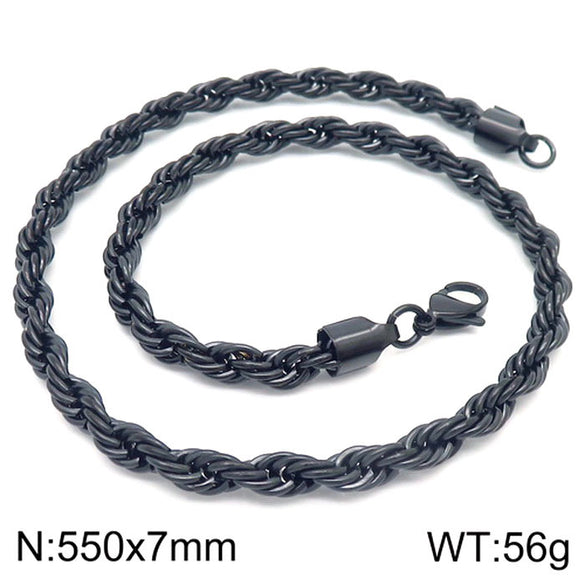 Hip-Hop Solid Color Titanium Steel Plating Men'S Necklace